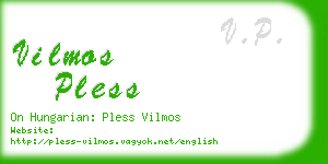 vilmos pless business card